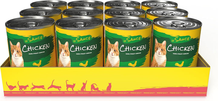 Josicat Pui în sos (12 X 415 G) | Adult | Hrană umedă premium pentru pisici adulte | Pui în sos | Vitamina D3 & E | Powered by JOSERA | Hrană umedă pentru pisici | Hrană completă | 12-Pack