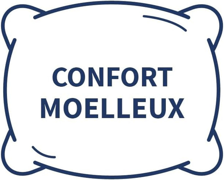 Bleu Câlin set de 2 perne anti-acarieni, anti-bug, confort pufos, 60 X 60 Cm, husă din microfibră, protecție completă, alb