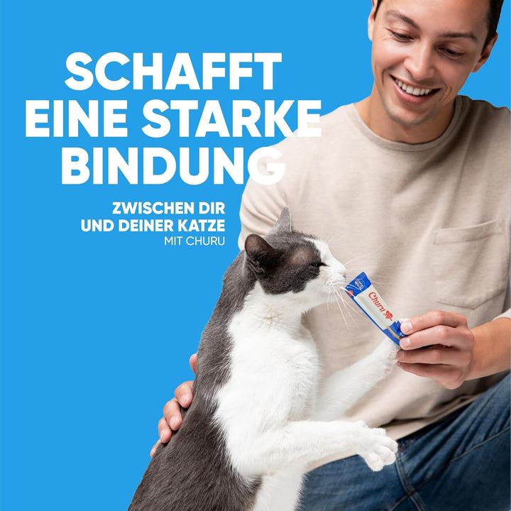 INABA Churu Hairball Control anti Hairball Tratamente premium pentru pisici cu taurină și fibre, pui și ton 20 X 14 G | Fără cereale, fără zahăr, fără subproduse, anti hairball cat