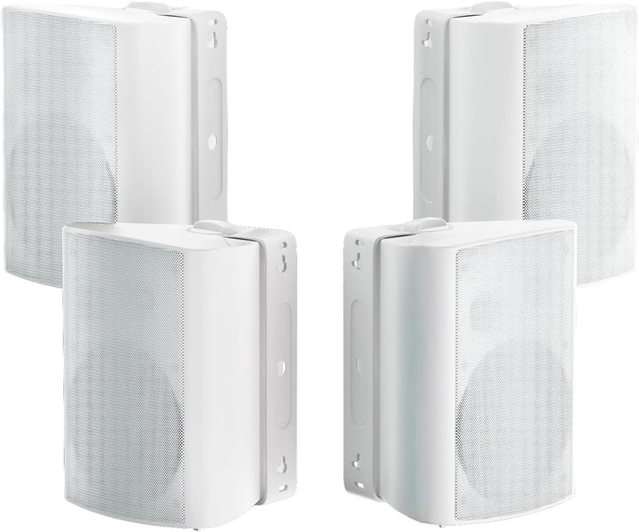 6,5 Zoll Outdoor-Lautsprecher Wasserdicht，800W Außenlautsprecher Mit Bluetooth Stereo-Verstärker, Perfekt Für Outdoor Terrasse Garten Veranda（4 Schwarz）