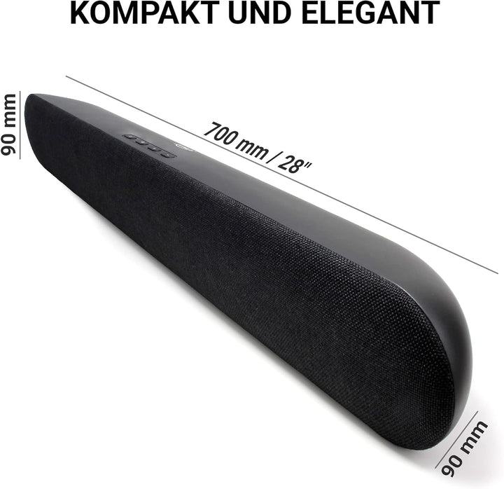 XORO Stereo Fernsehlautsprecher Soundbar HSB 70 Mit Bluetooth, 60 Watt Ausgangsleistung, AV IN, HDMI ARC, USB 2.0 Mediaplayer, Inkl. Wandhalterung, Ir-Fernbedienung