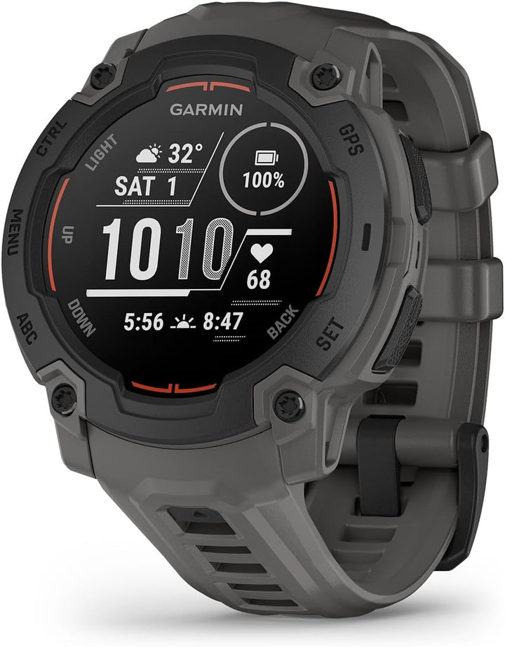 Garmin Instinct E 45mm - Smartwatch GPS rezistent la apă, cu design robust, cu ecran de 1,2" pentru utilizare în aer liber, alergare, ciclism și multe altele - cu măsurare a ritmului cardiac, navigare precisă și numeroase funcții inteligente