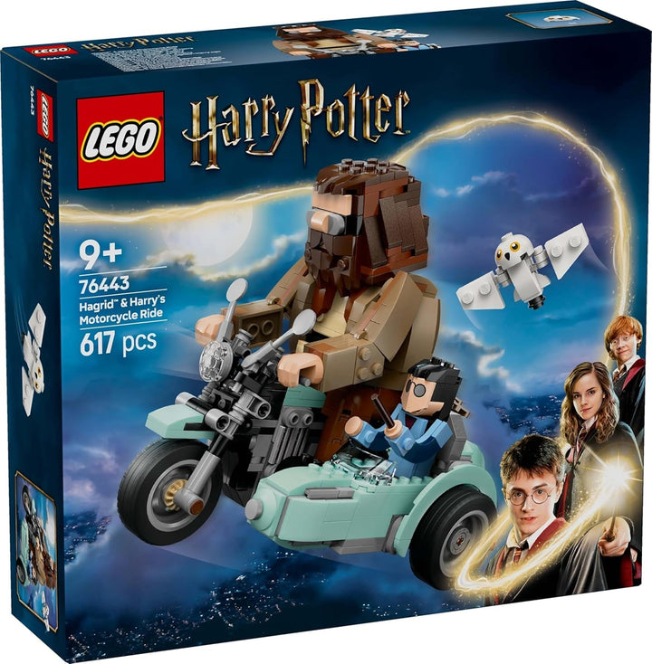 LEGO Harry Potter Hagrid and Harry's Motorbike Tour, jucărie cu motocicletă mobilă cu Sidecar & Hedwig Minifigure, cadou de ziua de naștere pentru fanii lumii vrăjitorilor, băieți și fete cu vârsta de 9+ 76443