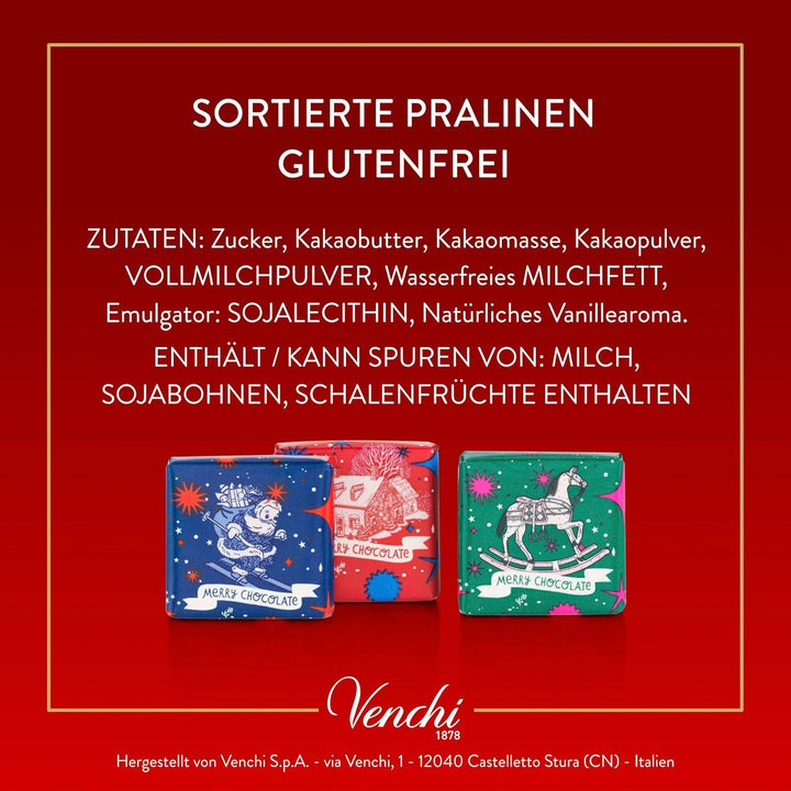 Venchi – Granblend-Weihnachtskollektion Sortiert, 1 Kg – Pralinen Weihnachtsgrafik – Platzhalter – Geschenkidee – Glutenfrei