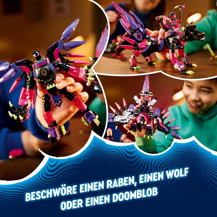 LEGO Dreamzzz 3-In-1 The Nightmare Creatures Of The Never Witch, jucărie magică pentru copii, cazan construibil, lup sau corb, set de fantezie pentru fete și băieți de la 9 ani 71483
