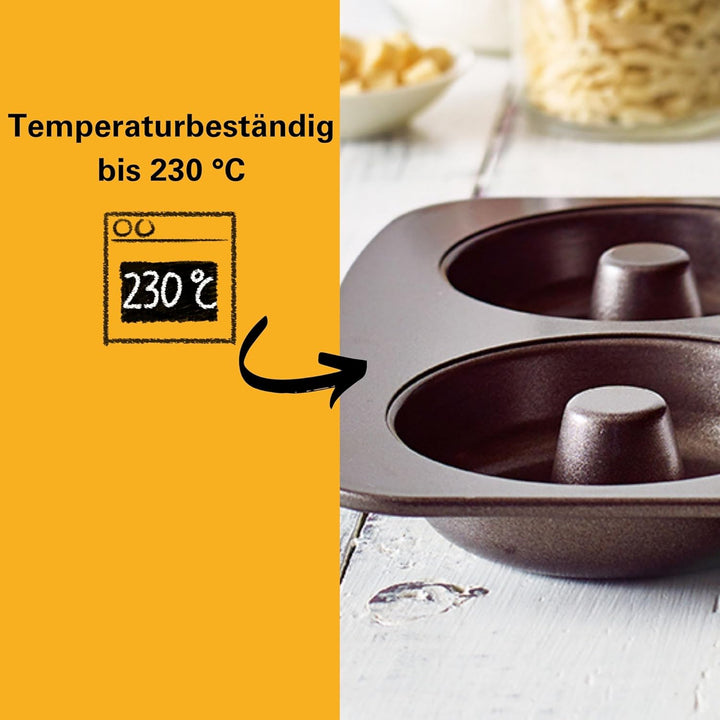 Birkmann, Easy Baking, Donutblech, Backform Für 6 Donuts, Mit Hochwertiger Antihaftbeschichtung, Ø 9 Cm, Mit Rezept, 881631