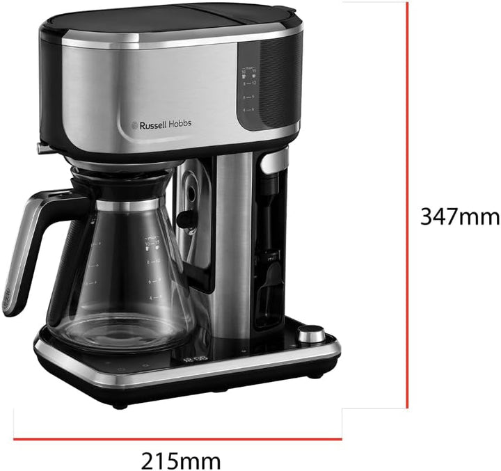 Espressor Russell Hobbs [Barista: Reglare intensitate cafea, Funcție Cold Brew, Spumator lapte] Attentive - Panou de control tactil digital (Temporizator programabil) Espressor cu filtru 26230-56
