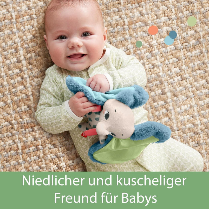 Fisher-Price Giant Ear Elephant - Jucărie adorabilă din pluș moale cu urechi foarte mari, fabricată din plastic reciclat în proporție de 90% și ambalaj certificat FSC, pentru bebeluși de la 3 luni în sus, HKD63 Jucarii Bebe Naty Shop