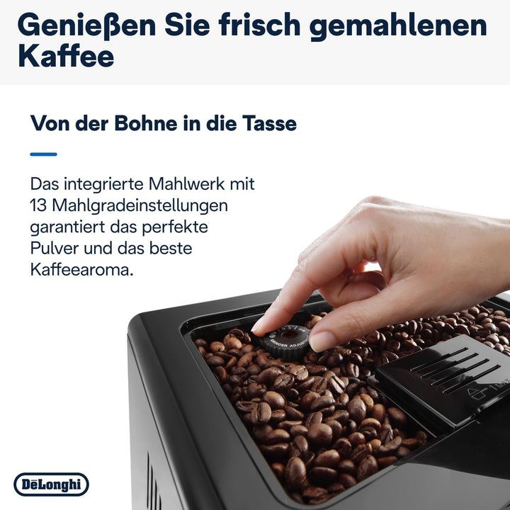 De'Longhi Eletta Evo ECAM 46.860.B Espressor complet automat cu sistem Latte Crema Milk, Cappuccino și Espresso prin apăsarea unui buton, afișaj LCD și butoane senzoriale, negru