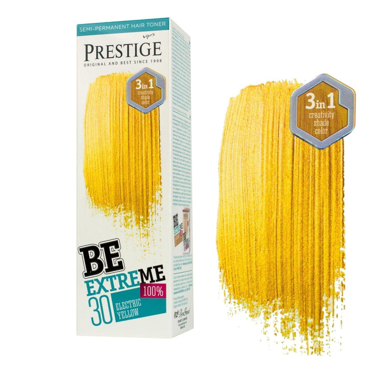 Vip's Prestige Be Extreme | Tonic semipermanent pentru păr 50 Wild Green | Pigment pur | Adaugă culoare părului vopsit sau cărunt | Rezultat temporar | Fără amoniac, fără parabeni, fără PPD Vopsea pentru par Naty Shop 30 Galben electric