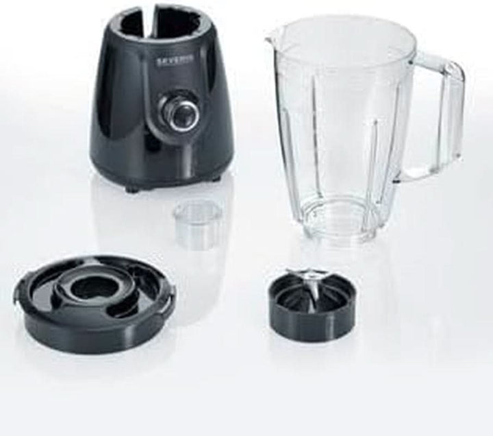 SEVERIN Standmixer Mit 1,5 L Mixbehälter Aus Tritan, Mixer Mit 2 Stufen Und Pulse-Funktion, Leistungsstarker Küchenmixer Mit Edelstahlmesser, 600 W, Schwarz, SM 3707