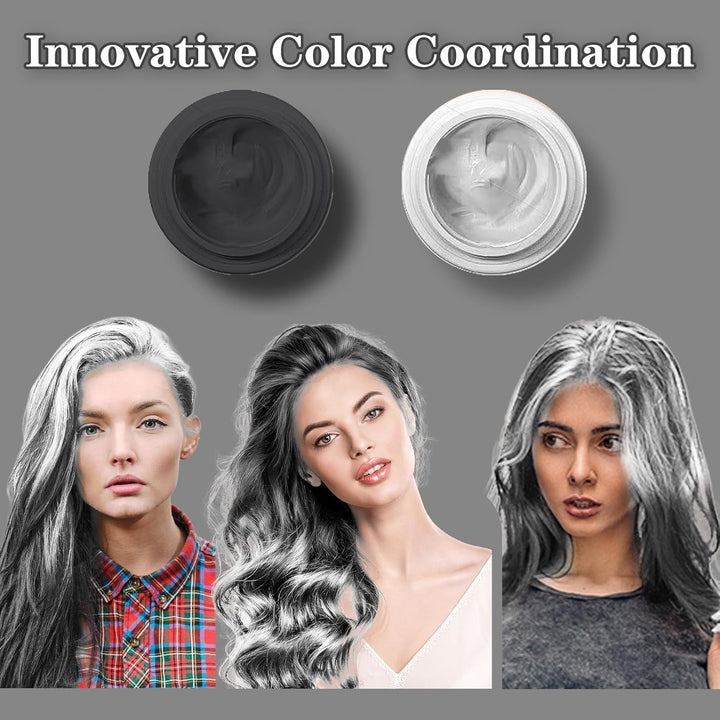 COLAYERIST Culoarea temporară a părului negru lavabil, ceară de colorare a părului pentru bărbați și femei, mascara de păr pentru petreceri sau cosplay, produse de colorare a părului fără mizerie Vopsea pentru par Naty Shop