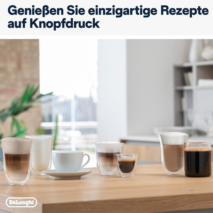 De'Longhi Eletta Evo ECAM 46.860.B Espressor complet automat cu sistem Latte Crema Milk, Cappuccino și Espresso prin apăsarea unui buton, afișaj LCD și butoane senzoriale, negru