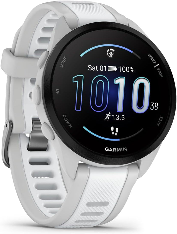 Garmin Forerunner 165 Music - smartwatch GPS ușor pentru alergare, cu ecran tactil AMOLED de 1,2", recomandări de antrenament, date despre sănătate, funcții inteligente și muzică pe încheietura mâinii