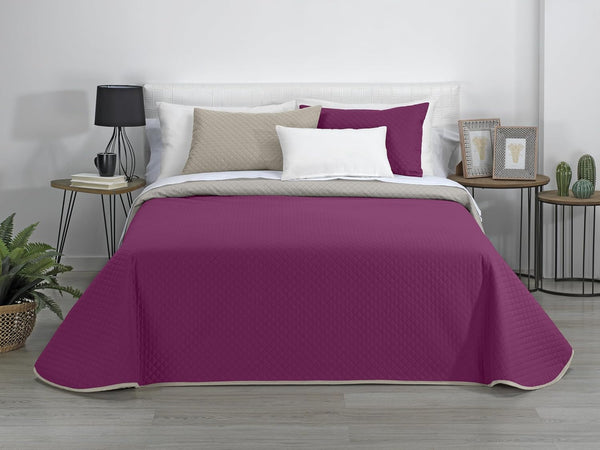 AVA | Cuvertură Reversibil Boutique | Pentru toate anotimpurile | Culoare - Gri/Fucsia | Pentru pat de 140/150/160 cm. pat. (250 X 270 Cm. Ancho X Alto) | Cuvertură cu matlasare Plapumi si pilote Naty Shop Titlu implicit