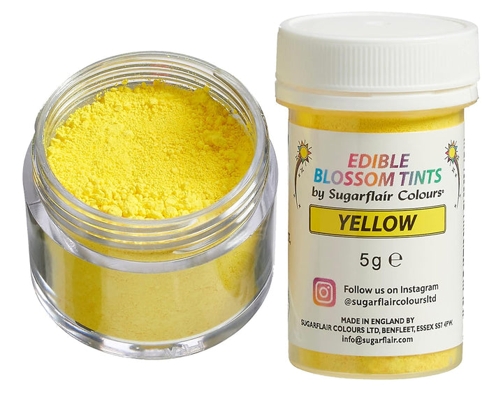 Sugarflair Blossom Tint Dust Lebensmittelfarbe Pulver Yellow - Lebensmittel Farbe Pulver Für Kuchenoberflächen, Zuckerpaste, Fondant, Zuckerguss, Schokolade, Buttercreme, Macarons Und Mehr - 5G