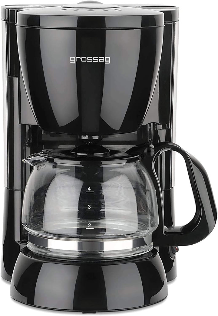 Cafetieră cu filtru și carafă de sticlă KA 12.17 | 0,6 litri pentru 4 cești de cafea | 600 wați | negru - oțel inoxidabil