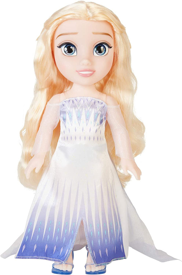 Disney Frozen 2 ELSA The Snow Queen Doll - 35 cm înălțime, păpușă mobilă în rochie de modă iconică și cu păr lung care curge pentru distracție suplimentară în timpul jocului, pentru fete cu vârsta de 3 ani și peste, 214894