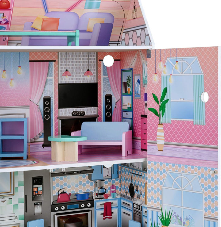 Olivias Little World Glasshouse Kids 12" Doll House & 10 Accesorii Pentru Păpuși 3.5" Multi Td-12518D