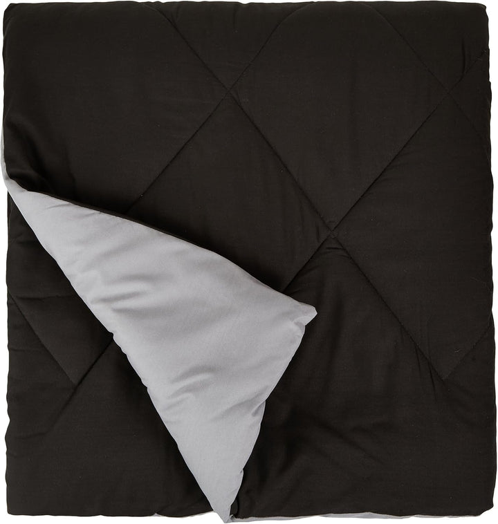 Amazon Basics cuvertură din microfibră, poate fi utilizată pe ambele părți, 220 X 240 Cm, gri / negru Plapumi si pilote Naty Shop