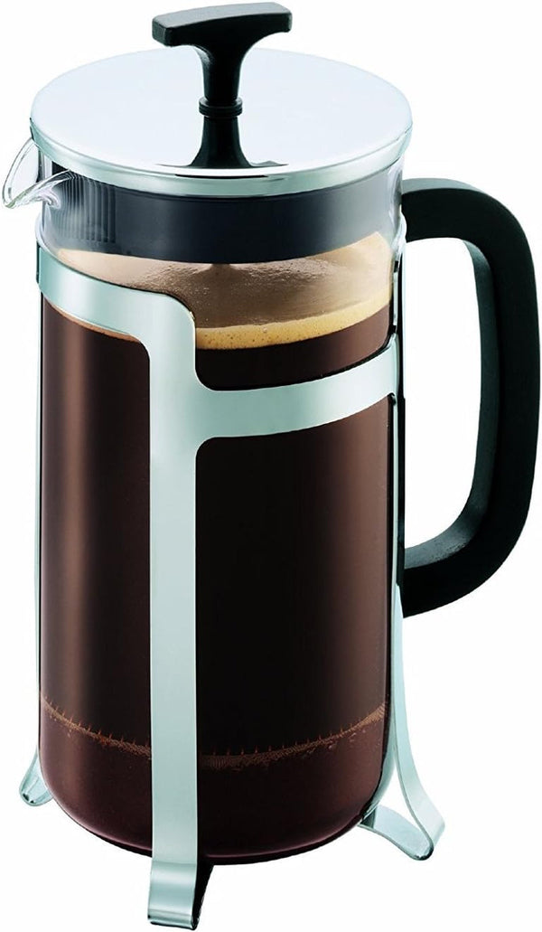 Cafetieră Bodum JESPER (sistem French Press, cadru din oțel inoxidabil cromat, 1,0 litri) lucioasă