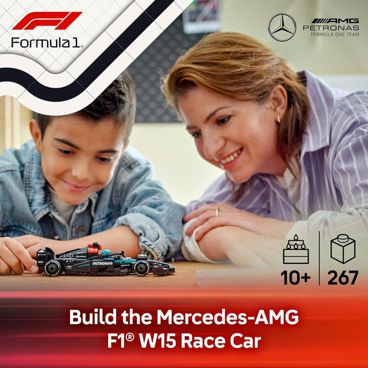 LEGO Speed Champions Mercedes-Amg F1 W15 Race Car - Jucărie cu minifigurină Formula 1 - Model de mașină de colecționat și construit - Cadou pentru băieți și fete 10+ sau fani adulți 77244
