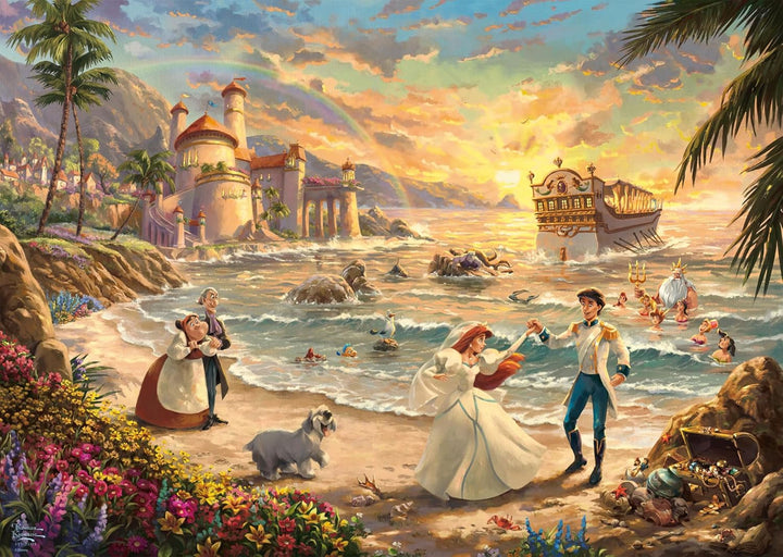 Schmidt Spiele 58036 Thomas Kinkade, Disney, Mica Sirenă Sărbătoarea iubirii, puzzle jigsaw 1000 piese