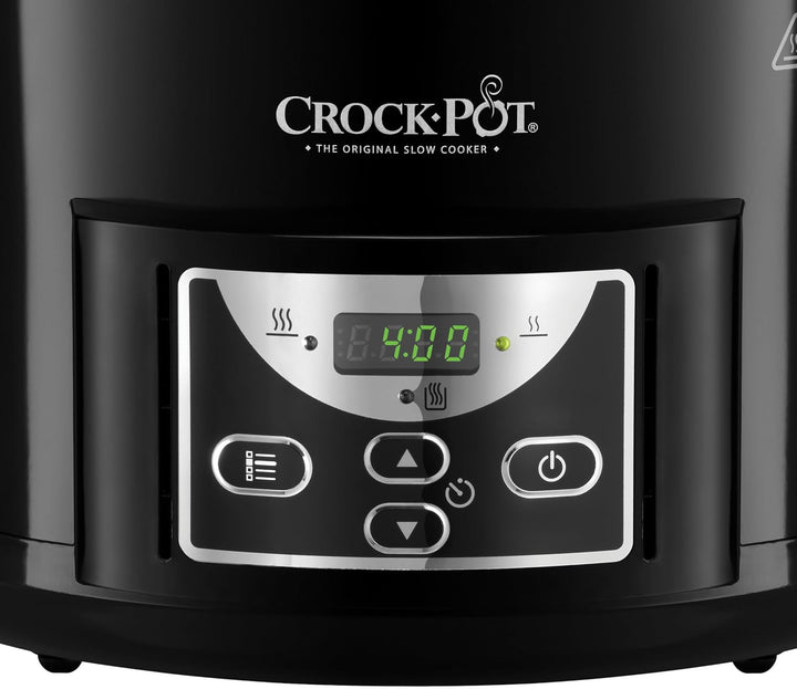 Crock-Pot Schongarer | 4,7 L (Bis Zu 5 Personen) | Programmierbare Zeitschaltuhr | Schwarz [SCCPRC507B]