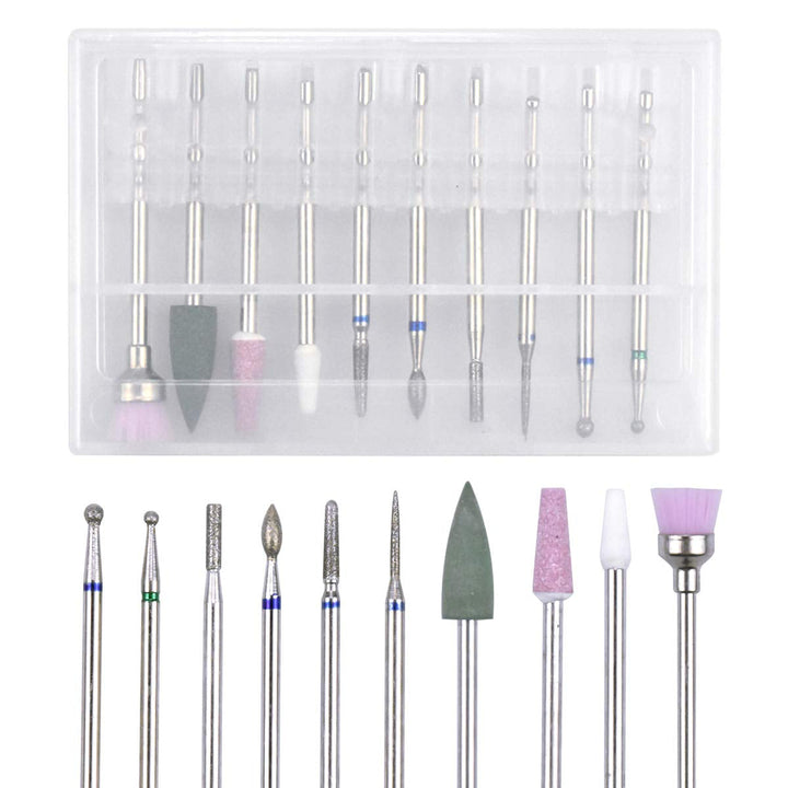 10 Stück Nagelbohrer Bits, Nagelfräser, Wolframlegierung Nagelfräser Bits, Professioneller Nagelfräser, Gelnägel Zubehör Nageldesign Zubehör Für Maniküre Pediküre Entfernen Nail Art