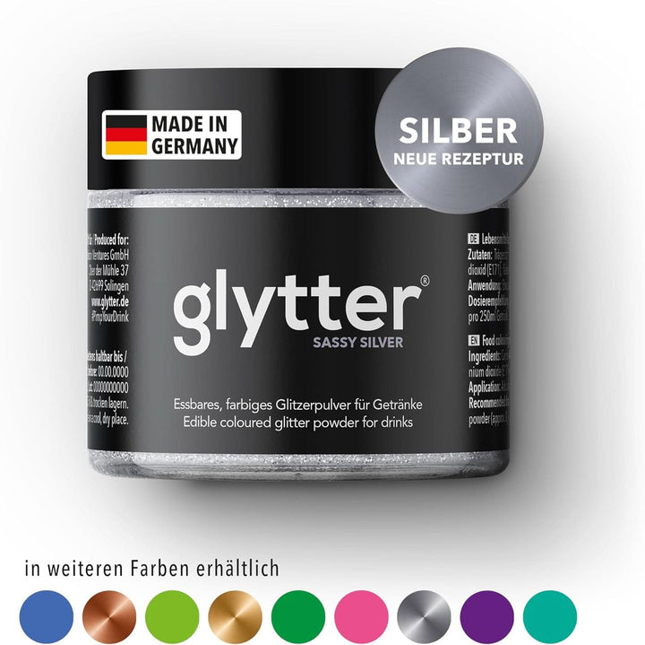 Glytter Glitter Powder For Drinks (Silver) - Glitter comestibil pentru băuturi, 10 grame