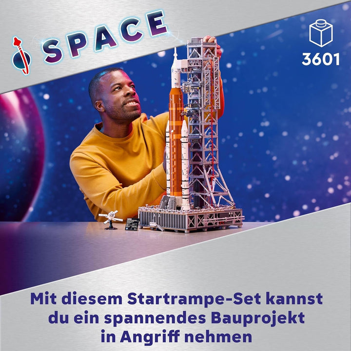 LEGO Icons NASA Artemis rampa de lansare, cadou, decor pentru camera de zi sau birou, set de construcție pentru adulți, cu capsula spațială Orion și rampa de lansare, obiect de colecție 10341