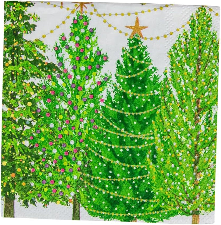 Șervețele de cocktail, pomi de Crăciun cu luminițe, 20 de bucăți per pachet