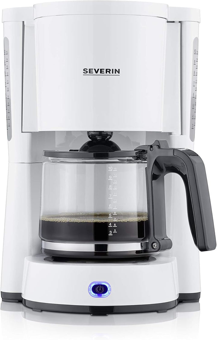 SEVERIN Cafetiera "Tip" cu ulcior de sticlă, cafea aromată, preparată rapid și silențios cu cafetiera pentru până la 10 cești, filtru de cafea, negru, KA 4815