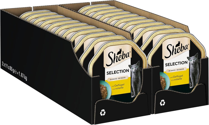 SHEBA Bowl Hrană umedă pentru pisici Selecție în sos Mușcături cu pui 2 X 11 X 85G