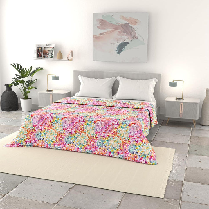 Lenjerie de pat italiană, cuvertură de vară de bază, microfibră imprimată, 250X240Cm, Rombi Plapumi si pilote Naty Shop Primăvara 250X240Cm