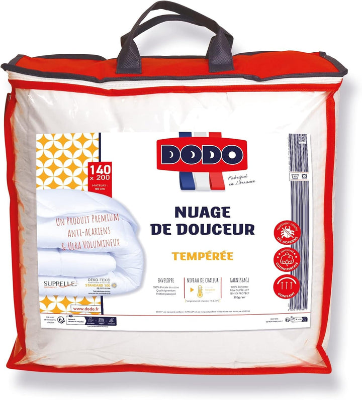 Cuvertură, Percale, Bumbac premium, Temperat, 140 X 200 Cm, Pentru pat de o persoană, Cuvertură în formă de nor, Rezistent la mușcături și gonflabil, Lavabil la mașină la 40 °C