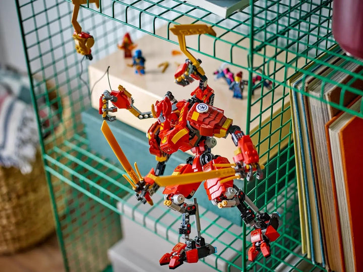 LEGO NINJAGO Kai's Ninja Climbing Mech Set, Jucărie Ninja cu figurină de acțiune construibilă și 4 mini figurine, set de aventură pentru copii, cadou de ziua de naștere pentru băieți și fete de 9 ani 71812