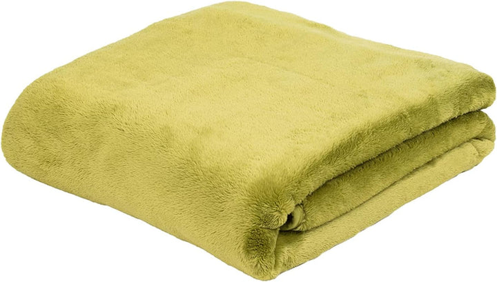 Gözze - Pătură confortabilă Premium Cashmere-Feeling, 500 G/M², 180 X 220 Cm - muștar Paturi si Cuverturi Besuche den GÃ¶zze-Store Verde lime 180 X 220 Cm
