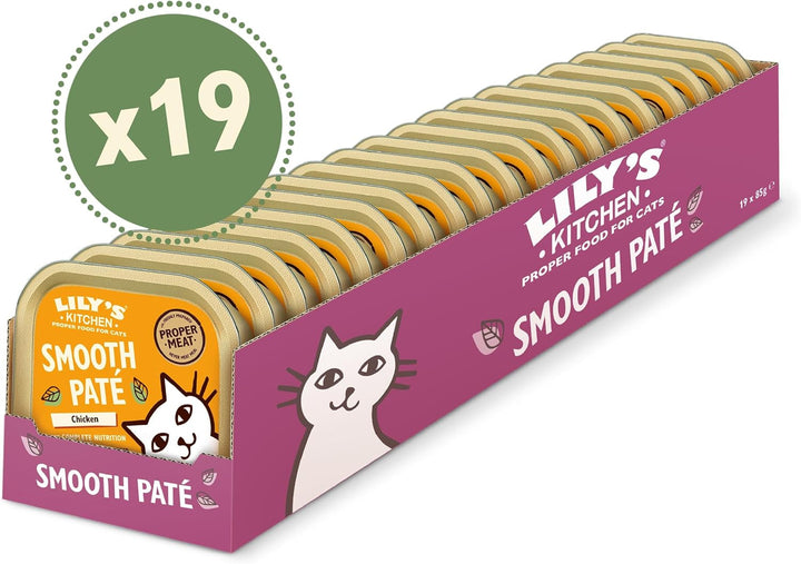 Lily'S Kitchen Hrană umedă naturală pentru pisici adulte, bol, pui - pateu, rețetă fără cereale (19 boluri X 85G)