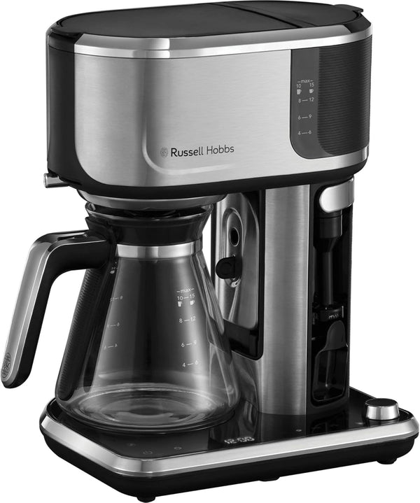 Espressor Russell Hobbs [Barista: Reglare intensitate cafea, Funcție Cold Brew, Spumator lapte] Attentive - Panou de control tactil digital (Temporizator programabil) Espressor cu filtru 26230-56