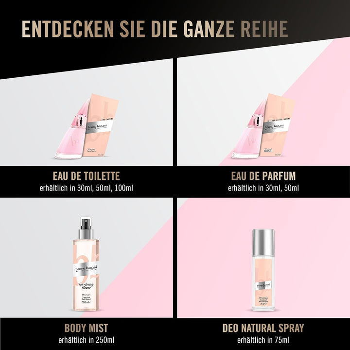 Bruno Banani Woman – Apă de Toaletă Spray Natural – Parfum Floral-Fructat pentru Femei – 1 Pachet (1 x 50 ml)