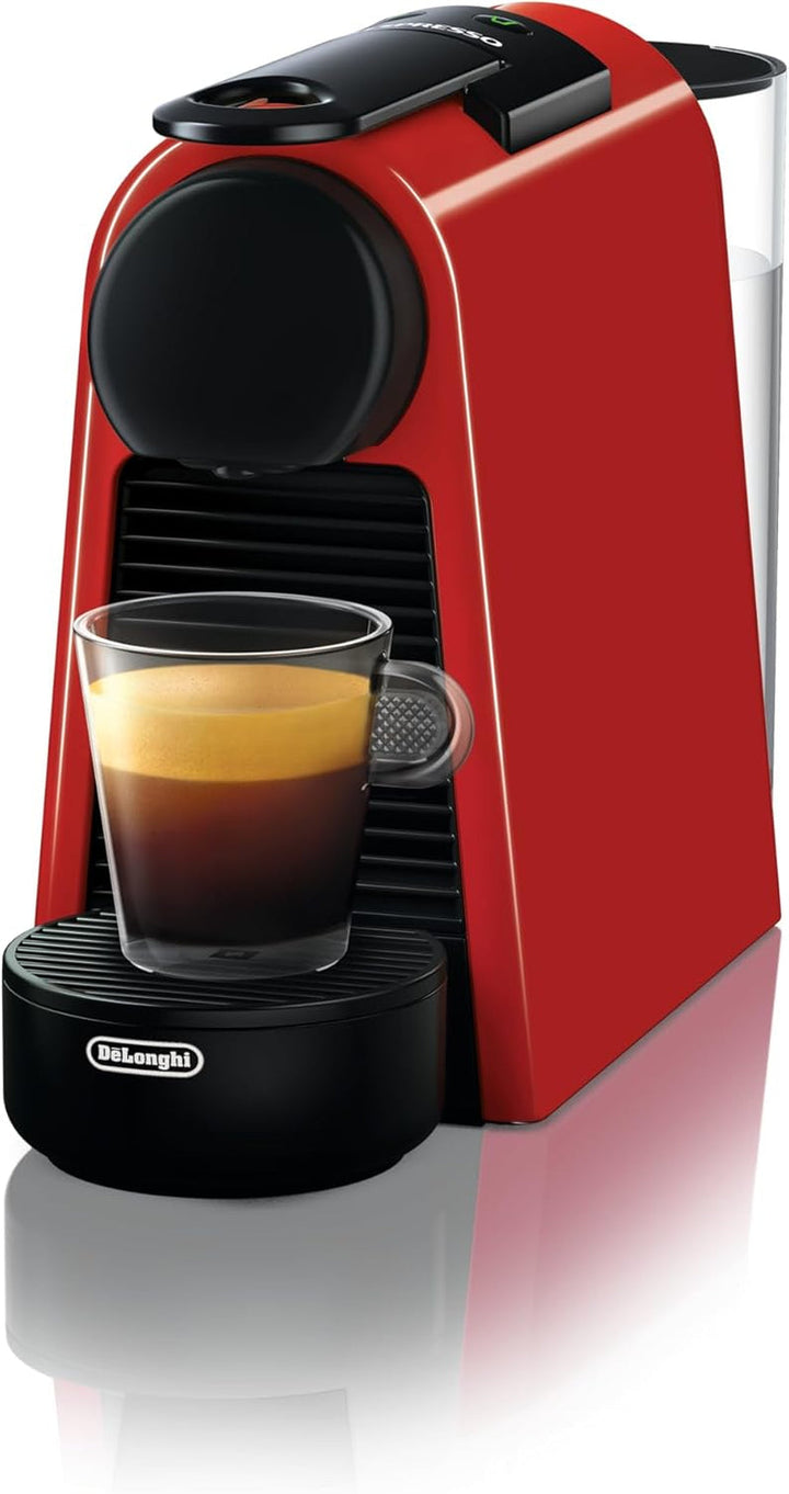 Espressor cu capsule Nespresso De'Longhi Essenza Mini EN 85.R, set de bun venit cu 7 capsule în diferite arome, presiune a pompei de 19 bari, economie de spațiu, 0,6 l, roșu