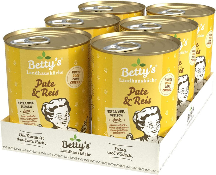 Betty'S Landhausküche cutie de hrană umedă pentru pisici, Fără cereale, Cea mai bună calitate, Carne de înaltă calitate, Gently cooked, Potrivit pentru toate rasele de pisici, Pui și fazan cu ulei de borangic 6 X 200 G