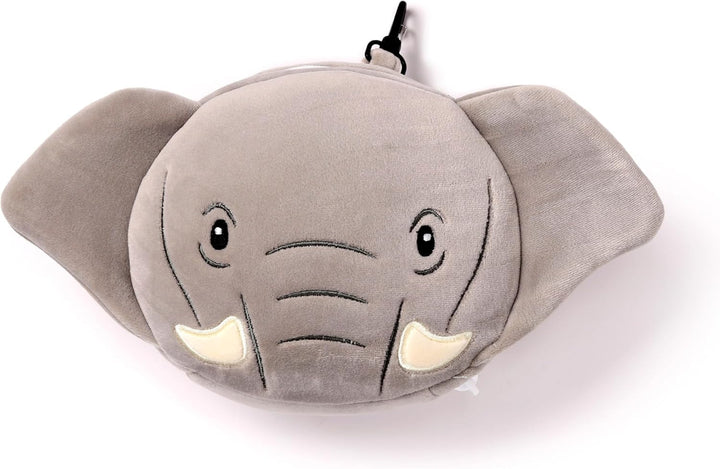 Pernă de călătorie, Rotundă, Din pluș, Elefant, Și mască pentru ochi, Unisex, O singură mărime, Unisex, Waist Unique