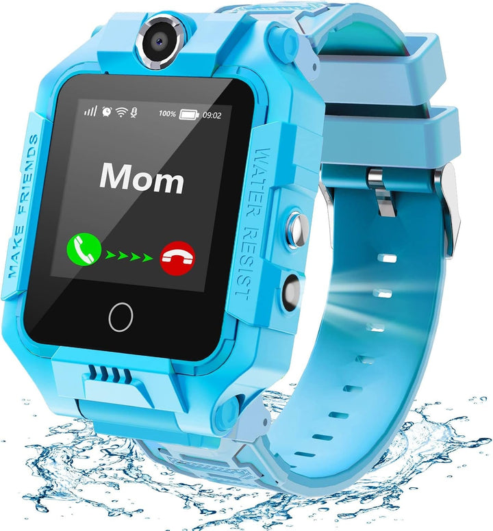 LiveGo Kids Smartwatch 4G, rezistent la apă și sigur Smartwatch Phone cu 360° Rotatable, GPS Tracker, Apel SOS Camera WiFi, 3-12 ani Elevii cadou de ziua de naștere (T10 Cyan01)
