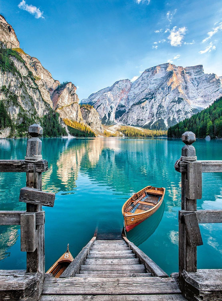 Clementoni 35039 Braies Lake - Puzzle 500 piese de la 9 ani, Puzzle colorat pentru adulți cu culori îndrăznețe, Joc de îndemânare pentru întreaga familie, Idee frumoasă de cadou