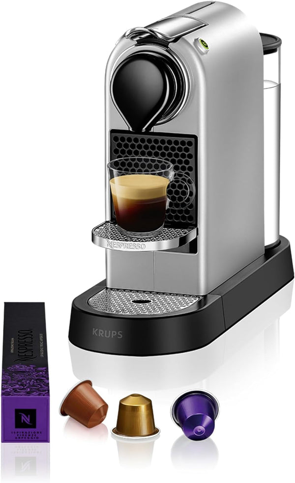 Espressor Nespresso Krups Citiz, Espressor independent, Oprire automată, Rezervor de apă de 1 litru, 1260 wați, Argintiu, XN741B