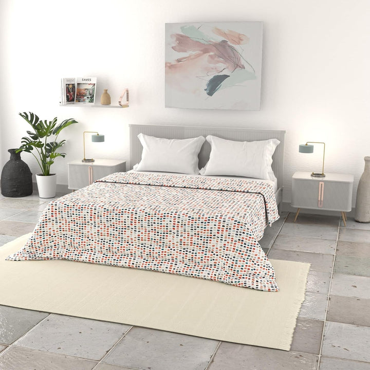 Lenjerie de pat italiană cuvertură de vară de bază, microfibră imprimată, 250X240Cm, cerc Plapumi si pilote Naty Shop Schiță 250X240Cm