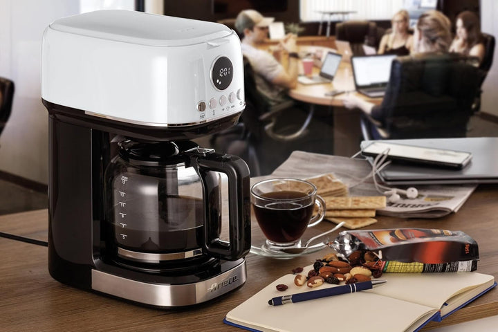 Ariete, Espressor cu Râșniță de Cafea Moderna 1318, Cafea Autentică, Filtru pentru 1 sau 2 Cești, Maxi Cappuccino, Oprire Automată, Râșniță de Cafea cu Capacitate de 250 g, Alb