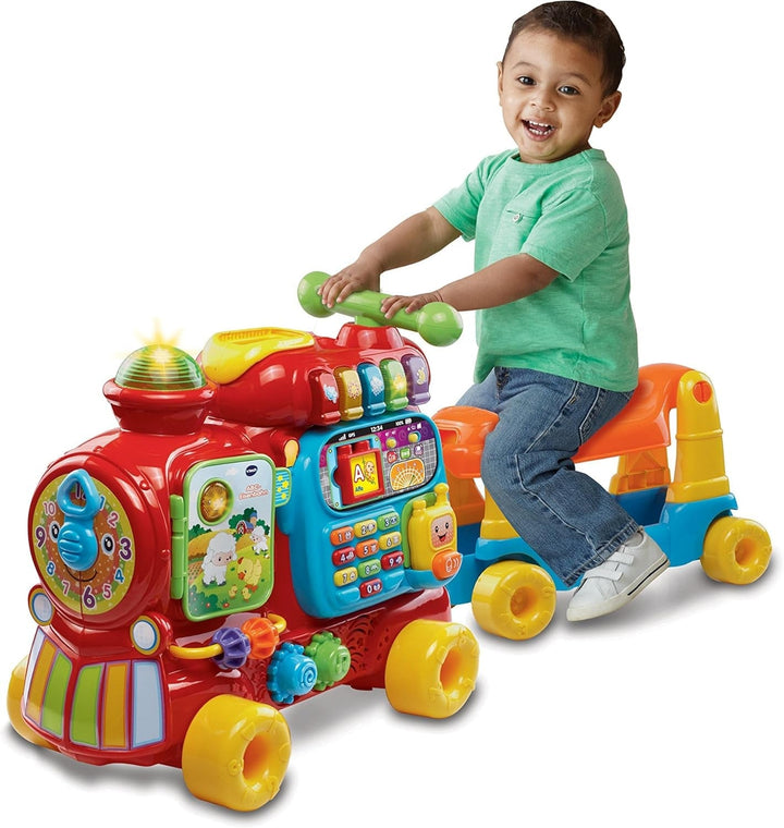 Jucărie de cale ferată VTech ABC, colorată, germană și masă de joacă pentru copii - masă de joacă colorată pentru copii cu 6 terenuri de joc și elemente interactive Jucarii Bebe Naty Shop